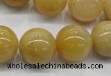 CYJ404 15.5 inches 12mm round yellow jade gemstone beads
