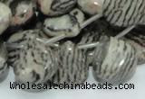 CZJ14 16 inches 16*16mm flat teardrop zebra jasper gemstone beads