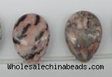 CZJ19 Top-drilled 18*25mm flat teardrop zebra jasper gemstone beads