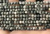 CZJ410 15.5 inches 4mm round green zebra jasper beads wholesale
