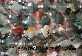 FGBS04 15 inches 12mm faceted Four leaf clover blood jasper beads