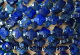 FGBS16 15 inches 12mm faceted Four leaf clover lapis lazuli beads