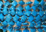 FGBS17 15 inches 12mm faceted Four leaf clover synthetic turquoise beads