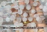FGBS28 15 inches 8mm, 10mm, 12mm carved rose flower rose quartz beads