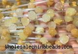 FGBS32 15 inches 8mm, 10mm, 12mm carved rose flower yellow aventurine beads