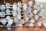 FGBS86 15 inches 10mm carved skull opalite beads wholesale