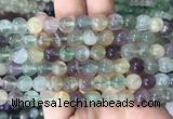FLBS33 15 inches 8mm round colorful fluorite beads wholesale