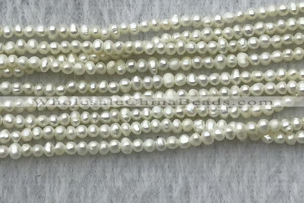 FWP03 14.5 inches 1.8mm - 2mm potato white freshwater pearl strands