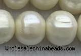 FWP125 15 inches 11mm - 12mm potato white freshwater pearl strands