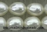 FWP181 15 inches 6mm - 7mm rice white freshwater pearl strands