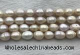 FWP206 15 inches 10mm - 11mm rice white freshwater pearl strands