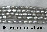 FWP276 15 inches 6mm - 7mm baroque grey freshwater pearl strands
