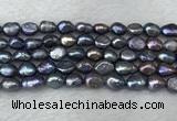FWP282 15 inches 7mm - 8mm baroque black freshwater pearl strands