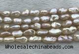 FWP355 8mm - 9mm baroque light purple freshwater pearl strands