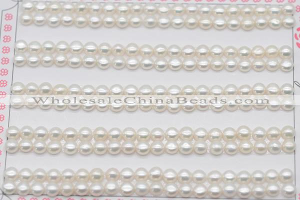 FWP452 half-drilled 4-4.5mm bread freshwater pearl beads