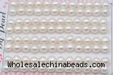 FWP458 half-drilled 7-7.5mm bread freshwater pearl beads