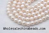 FWP483 14.5 inches 8mm - 9mm potato white freshwater pearl strands