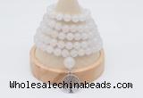 GMN1101 Hand-knotted 8mm candy jade 108 beads mala necklace with charm