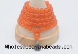 GMN1106 Hand-knotted 8mm candy jade 108 beads mala necklace with charm