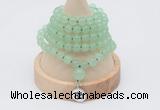 GMN1111 Hand-knotted 8mm candy jade 108 beads mala necklace with charm