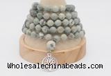GMN1162 Hand-knotted 8mm, 10mm artistic jasper 108 beads mala necklaces with charm