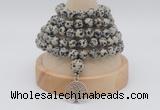 GMN1163 Hand-knotted 8mm, 10mm dalmatian jasper 108 beads mala necklaces with charm