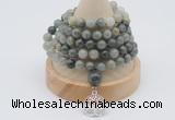 GMN1242 Hand-knotted 8mm, 10mm seaweed quartz 108 beads mala necklaces with charm