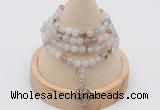 GMN2401 Hand-knotted 6mm montana agate 108 beads mala necklace with charm
