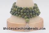 GMN2449 Hand-knotted 6mm Canadian jade 108 beads mala necklaces with charm