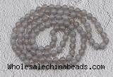 GMN404 Hand-knotted 8mm, 10mm grey agate 108 beads mala necklaces