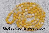 GMN415 Hand-knotted 8mm, 10mm yellow banded agate 108 beads mala necklaces