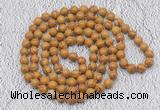 GMN445 Hand-knotted 8mm, 10mm wooden jasper 108 beads mala necklaces