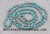 GMN454 Hand-knotted 8mm, 10mm sea sediment jasper 108 beads mala necklaces