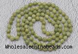 GMN469 Hand-knotted 8mm, 10mm China jade 108 beads mala necklaces