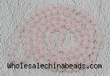 GMN482 Hand-knotted 8mm, 10mm rose quartz 108 beads mala necklaces