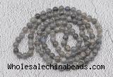 GMN507 Hand-knotted 8mm, 10mm labradorite 108 beads mala necklaces