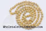 GMN5102 Hand-knotted 8mm, 10mm golden tiger eye 108 beads mala necklace with pendant
