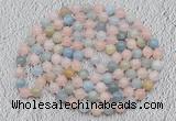 GMN515 Hand-knotted 8mm, 10mm morganite 108 beads mala necklaces