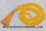 GMN53 Hand-knotted 8mm candy jade 108 beads mala necklace with tassel