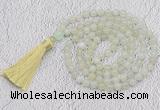 GMN59 Hand-knotted 8mm candy jade 108 beads mala necklace with tassel