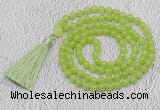GMN61 Hand-knotted 8mm candy jade 108 beads mala necklace with tassel