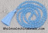GMN63 Hand-knotted 8mm candy jade 108 beads mala necklace with tassel