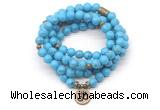 GMN7002 8mm imitation turquoise 108 mala beads wrap bracelet necklaces