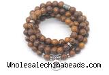 GMN7023 8mm elephant skin jasper 108 mala beads wrap bracelet necklace