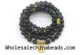 GMN7051 8mm smoky quartz 108 mala beads wrap bracelet necklaces