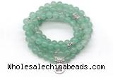 GMN7052 8mm green aventurine 108 mala beads wrap bracelet necklaces