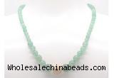 GMN7312 green aventurine graduated beaded necklace & bracelet set