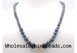 GMN7315 dumortierite graduated beaded necklace & bracelet set