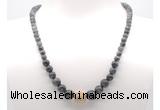 GMN7319 black labradorite graduated beaded necklace & bracelet set