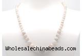 GMN7321 white crazy lace agate graduated beaded necklace & bracelet set
